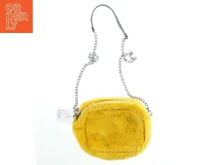 Gul pels taske med kæde (str. 26x20 cm)