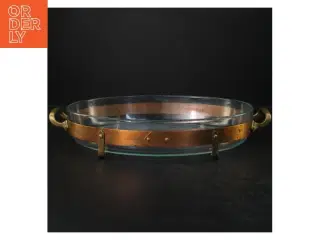 Fad med messinghåndtag fra Pyrex (str. 35 cm)