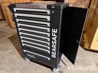 Værktøjsvogn Bearsafe med 10 skuffer og 258 dele