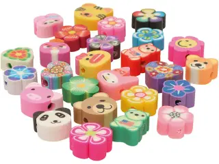 Dyre- og blomsterperler, diam. 10 mm, hulstr. 1,5 mm, 200ass./ 1 pk.
