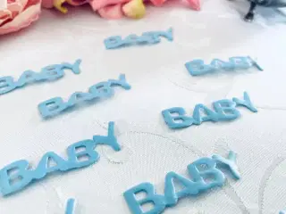 Baby mærker i lyseblå 13 stk 
