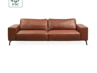 Ilva sofa i læder med puf 
