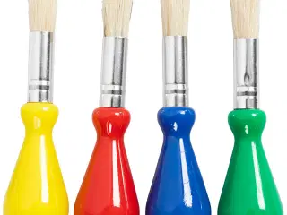 Farverige børnepensler - Sæt med 4 stk.