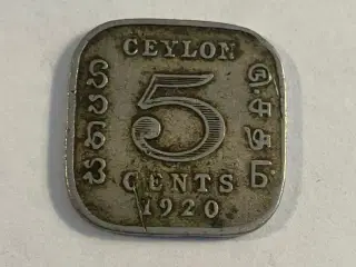 Ceylon 5 Cents 1920