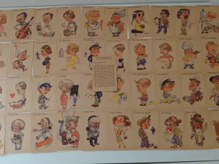 Vintage kortspil: De Löjliga Familjerna. Ca 1950.