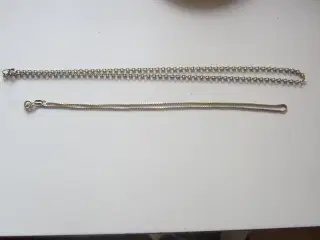 2 sølvkæder 42 og 35,5 cm cm i længden  pr stk