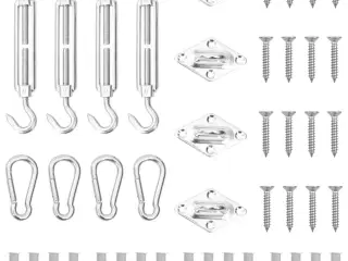 Fastspændingssæt til solsejl 12 dele rustfrit stål