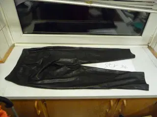 leggins str 36 fake læder sort 