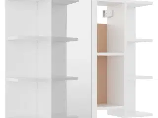 Badeværelsesskab med spejl 80x20,5x64 cm konstrueret træ hvid