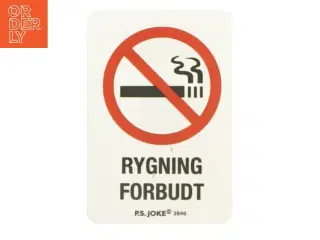 Rygeforbudt skilt (str. 10x7 cm)