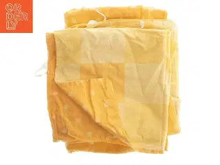 To Gul/orange sengesæt med prikker og tern (str. 133x185 og 58x57 cm)