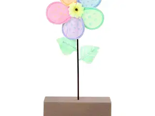 Farverig Blomstervindmølle 20 cm - 10 stk. pakke