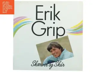 Erik Grip Skærver og skrå LP- Vinylplade fra Exlibris (str. 31 x 31 cm)