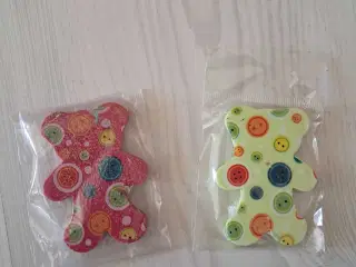 2 stk bamseformede viskelæder 