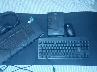 Gaming tilbehør, Logitech pro, HyperX, steelseries
