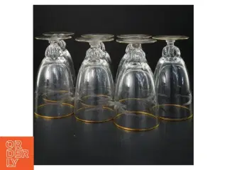 Sæt med ølglas og guldkant fra Lyngby glas (str. 14x8 cm)