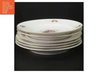 Sæt med 6 blomsterdekorerede tallerkener fra B&G (str. 6 stk Ø 20,5 cm)