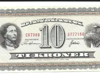 Dansk Pengeseddel, 10,- H.C.Andersen