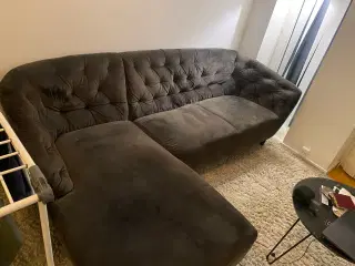 Velour sofa chaiselong