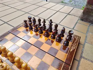Flot SKAK Brætspil og Backgammon i Træ