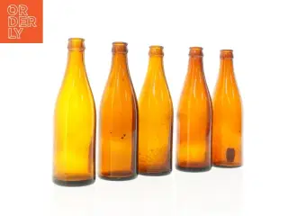 Brune vintage glasflasker (str. 21 x 6,5 cm)