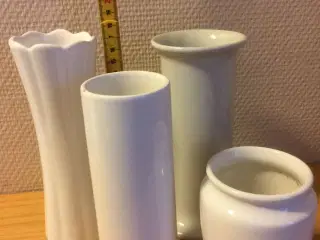 Vaser i hvid porcelæn