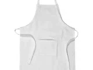Stilfuldt hvidt forklæde i 100% bomuld, M-XL