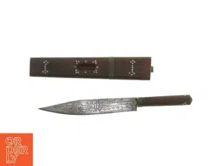 Udsmykket lommekniv med etui (str. 19 cm)