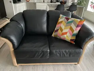 Flot 2 personers læder sofa