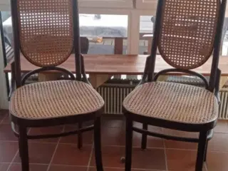 4 højryggede wienerstole vintage rattan
