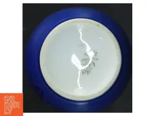 Blå og hvid juleroseporcelænsvase fra B&G (str. H 13,5 cm)