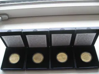 KOMPLET PROOF Videnskabsmønter 4 i originale æsker