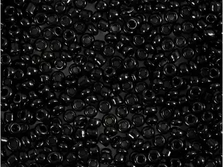 Rocaiperler, diam. 2 mm, str. 12/0, hulstr. 0,8 mm, sort, 25g/ 1 pk.