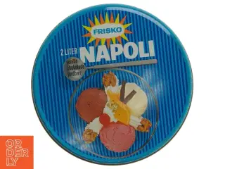 Vintage Frisko Napoli metal dåse med låg (str. Ø 16. cm)