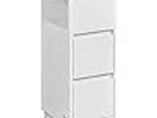 Sengebord smalt – SONGMICS VASAGLE med 2 skuffer, åbent rum, vendbar åbning, wolkenhvid