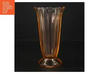 Vintage glasvase (str. H. 18 cm. ø. 9,5 cm)