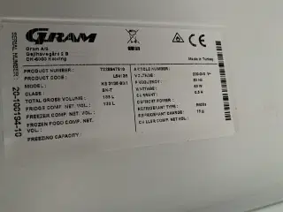 Gram 130 l køleskab , uden fryser
