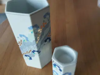 Sekskantet  stor vase  -  Halling-Koch