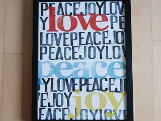 Moderne billede peace love joy