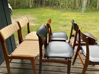 6spisebordsstole, mørkt træ, retro 