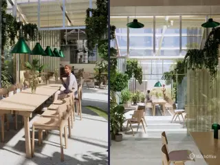 Nyopført café / restauration i det tidligere Kedelhus v. Tobaksfabrikken