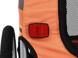 Cykelanhænger til hund orange og grå