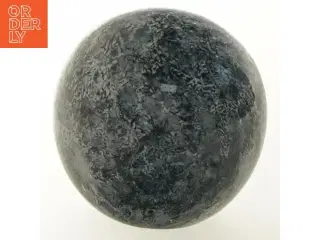 Mørk dekorationskugle i marmor/granit med mønstret overflade (str. Ø 8 cm)