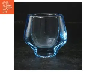 Blå glasvase (str. 9 cm)