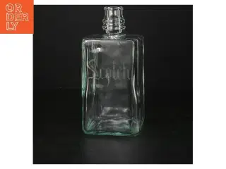 Glasflaske med indgravering (str. 20,5 cm)