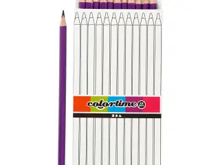 Colortime Farveblyanter, L: 17 cm, mine 3 mm, lilla, 12stk./ 1 pk.