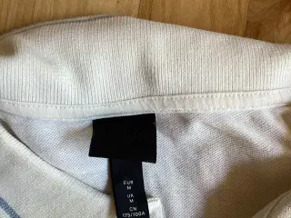 Råhvid polo T-Shirt med lyseblå Strib på krave