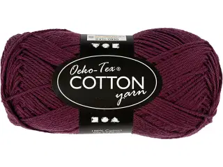 Bomuldsgarn 8/4 - Blomme, 50g, 170m til strik og hækling