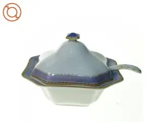 Antik Terrin Skål med låg og ske fra Myott, Son And Co Imperial England(str. 17 x 7 cm)