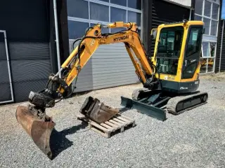 Hyundai R25z-9ak - 2.700 kg. minigraver / 2 skovle & centralsmøring